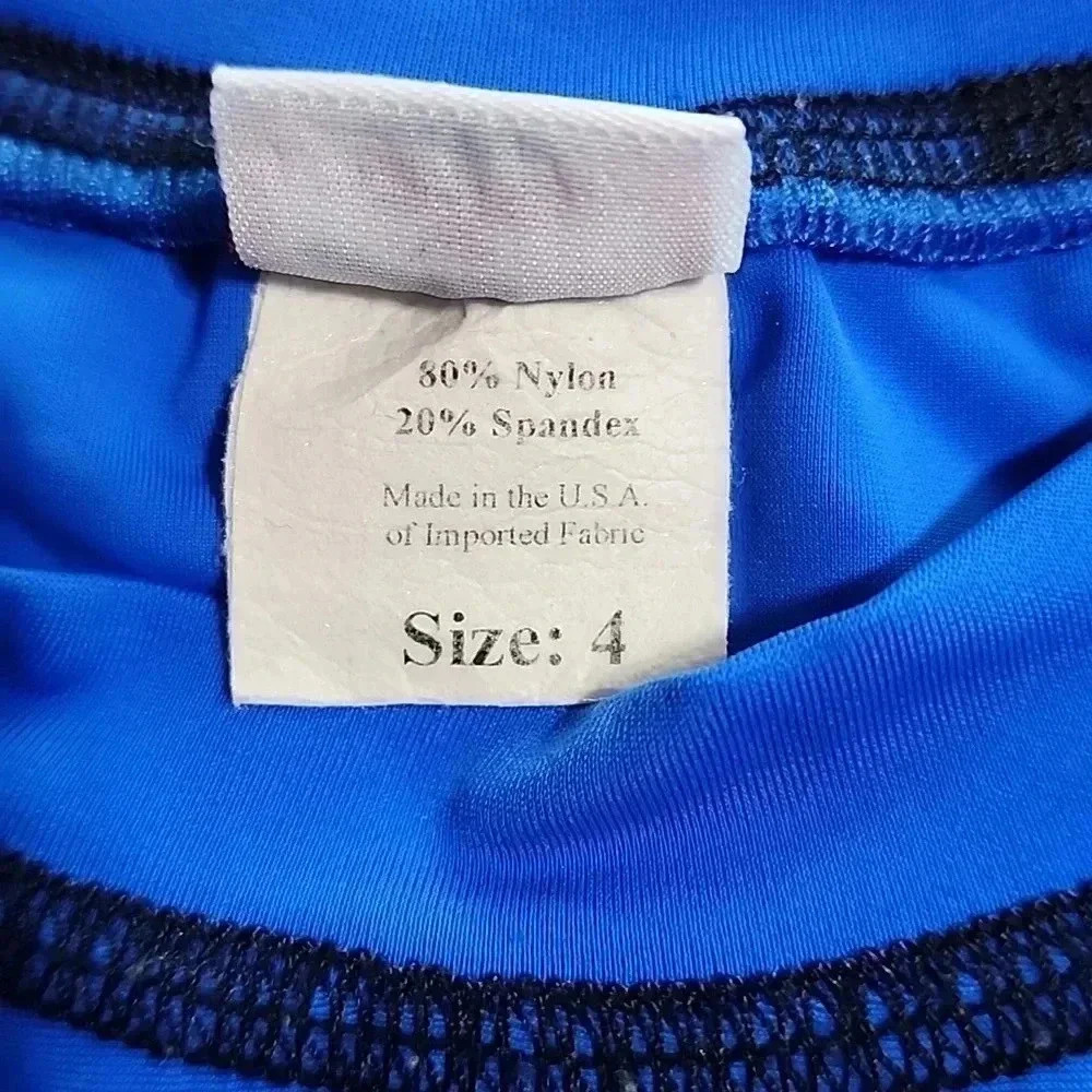 Kids Ron Jon Surf Shop Long Sleeve Rash Guard, Blue/Black, Size 4,‎ Pre-Owned